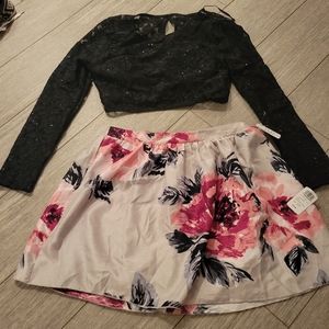 Speechless size 13 2 piece crop top floral dress